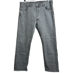 Levi's 501 Original Fit Grey Straight Leg Retro Rigid Denim Jeans Button Fly 36